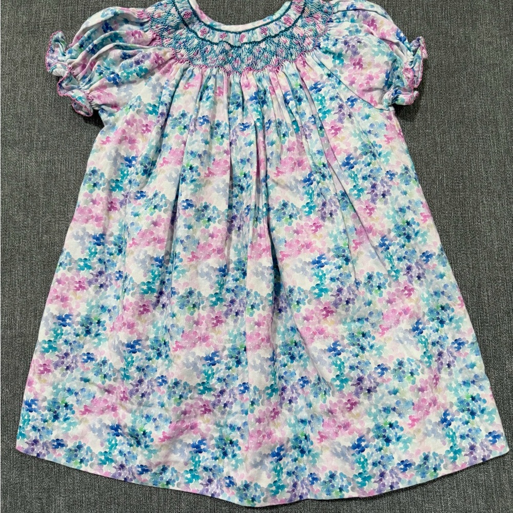 Lulu Bebe Floral Smocked Dress 2T Easter Spring Worn Once